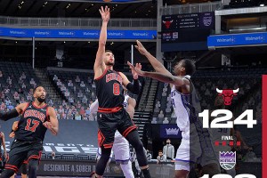  拉文空中作业持续输出公牛依靠团队篮球击败骑士